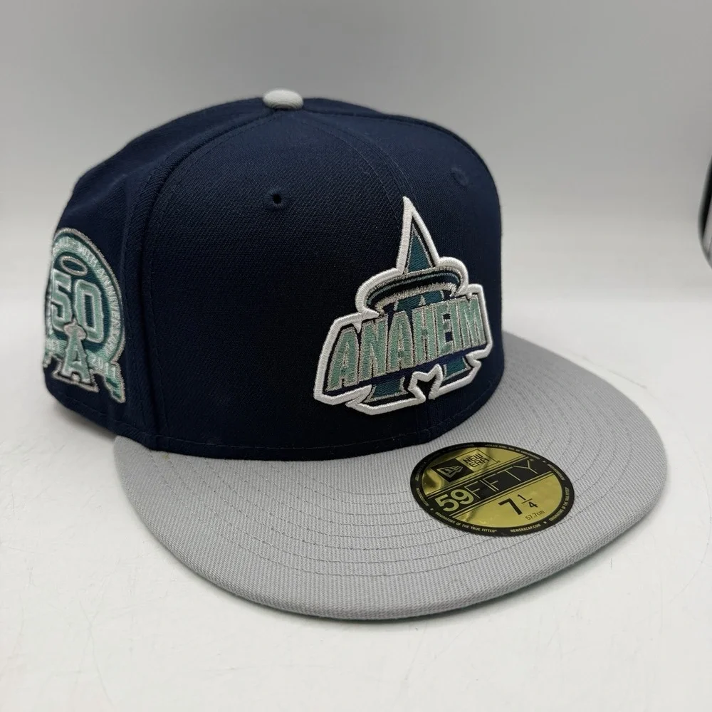 New Era 59Fifty Anaheim Angles Hat Cap Sz 7 1/4 Los Angeles 50th Anniversary MLB